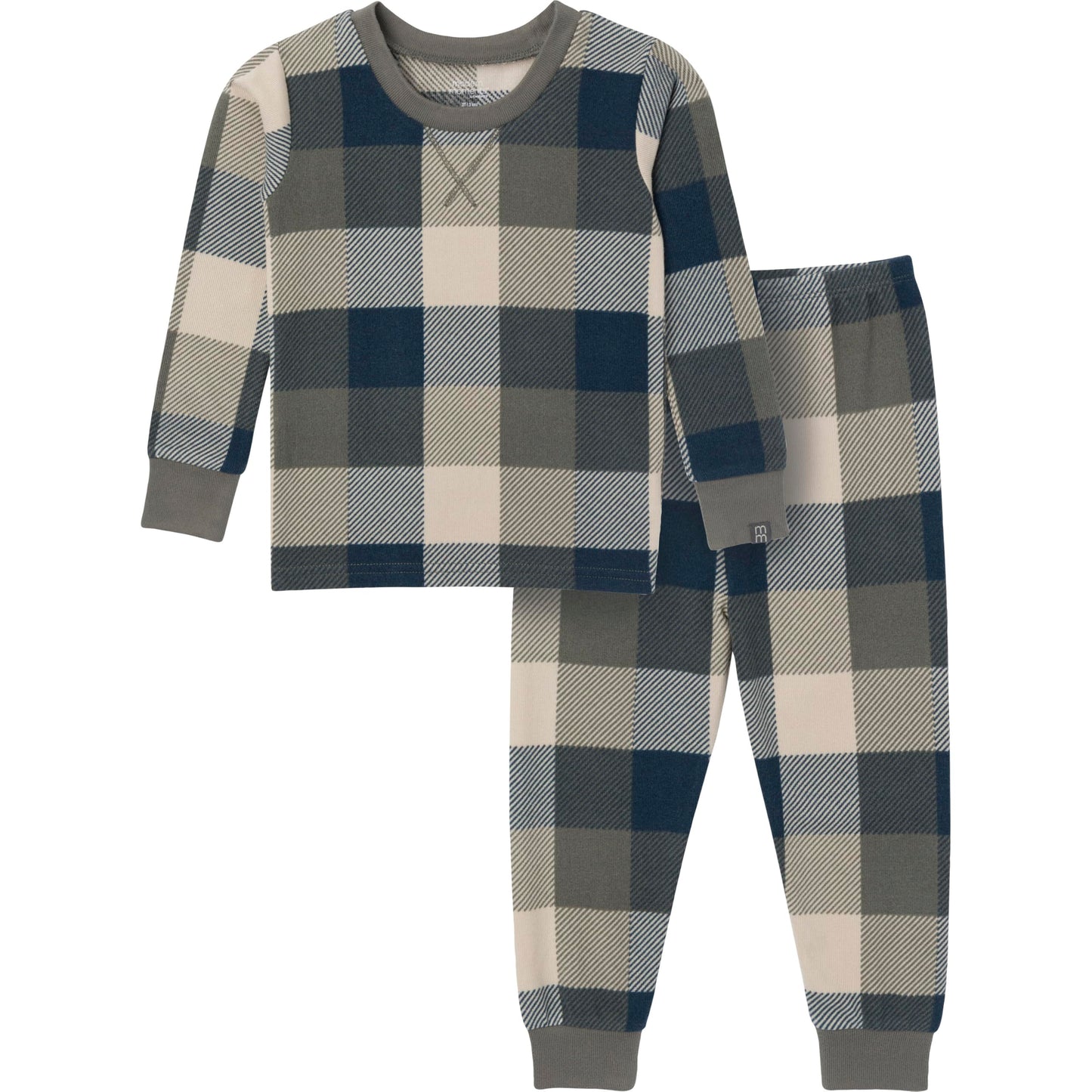 Modern Moments By Gerber Baby Hacci Snug Fit 2-Piece Pajama Set, Dark Green Plaid, 12 Months