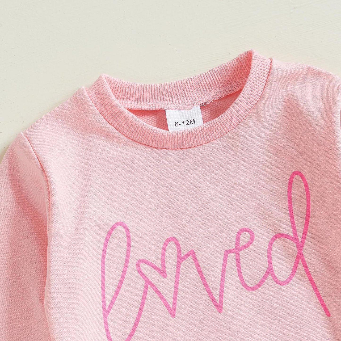 Lagkiyoj Toddler Girls Valentines Day Outfits Long Sleeve Letter Print/Embroidery Sweatshirt+Tulle Skirt Set Baby Clothes (Pink