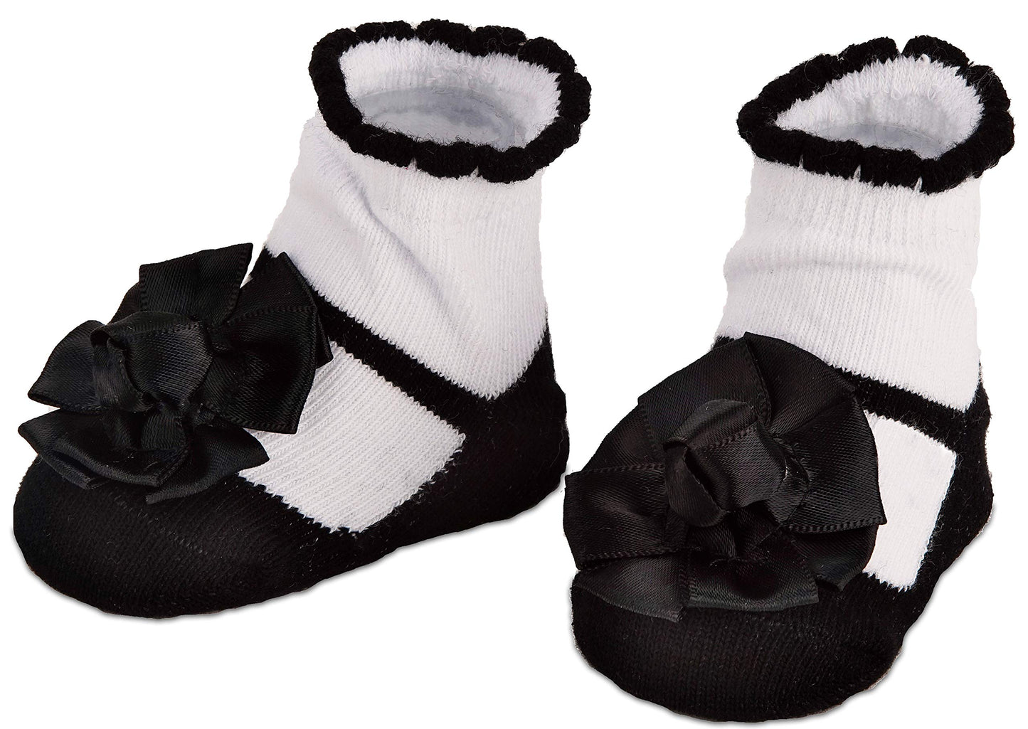 Brubaker 3 Pairs Of Baby Socks Girls 0-12 Months - Festive Socks Black/White