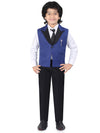 Jeetethnics Boys Blue Checked Waistcoat Set With Shirt And Trousers (6023K)