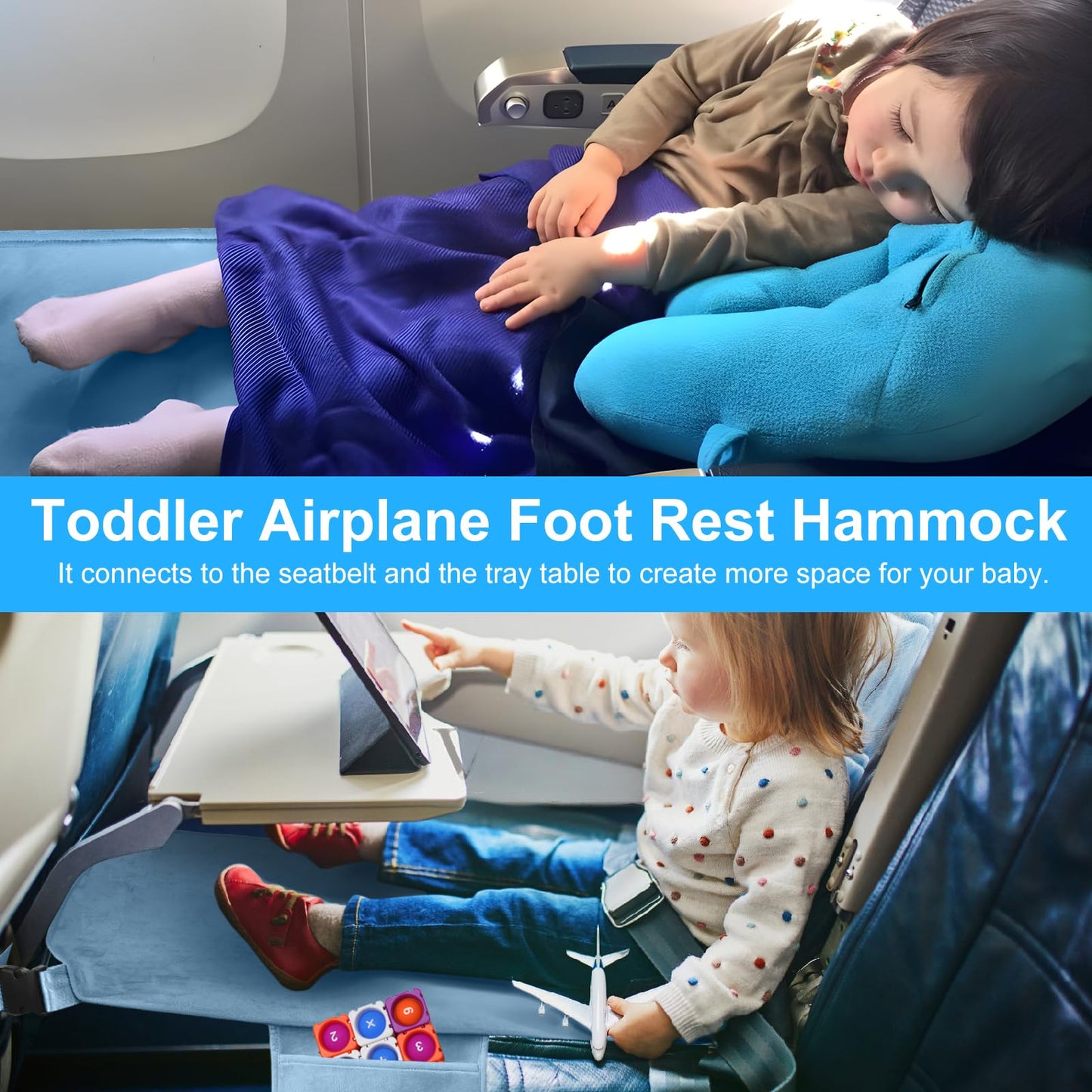 Toddler Airplane Bed, Kids Airplane Seat Extender Travel Bed, Kids Airplane Travel Essentials, Airplane Must Have For Toddlers,