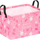 Easter Storage Basket Eggs Bunny Flower Gifts Cube Kids Waterproof Storage Bins Organizer,Foldable Closet Shelf Baskets with han