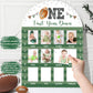 Football First Year Photo Board First Year Down Birthday Party Decorations Wooden Board 12 Monthly Milestone Picture Frame Sport
