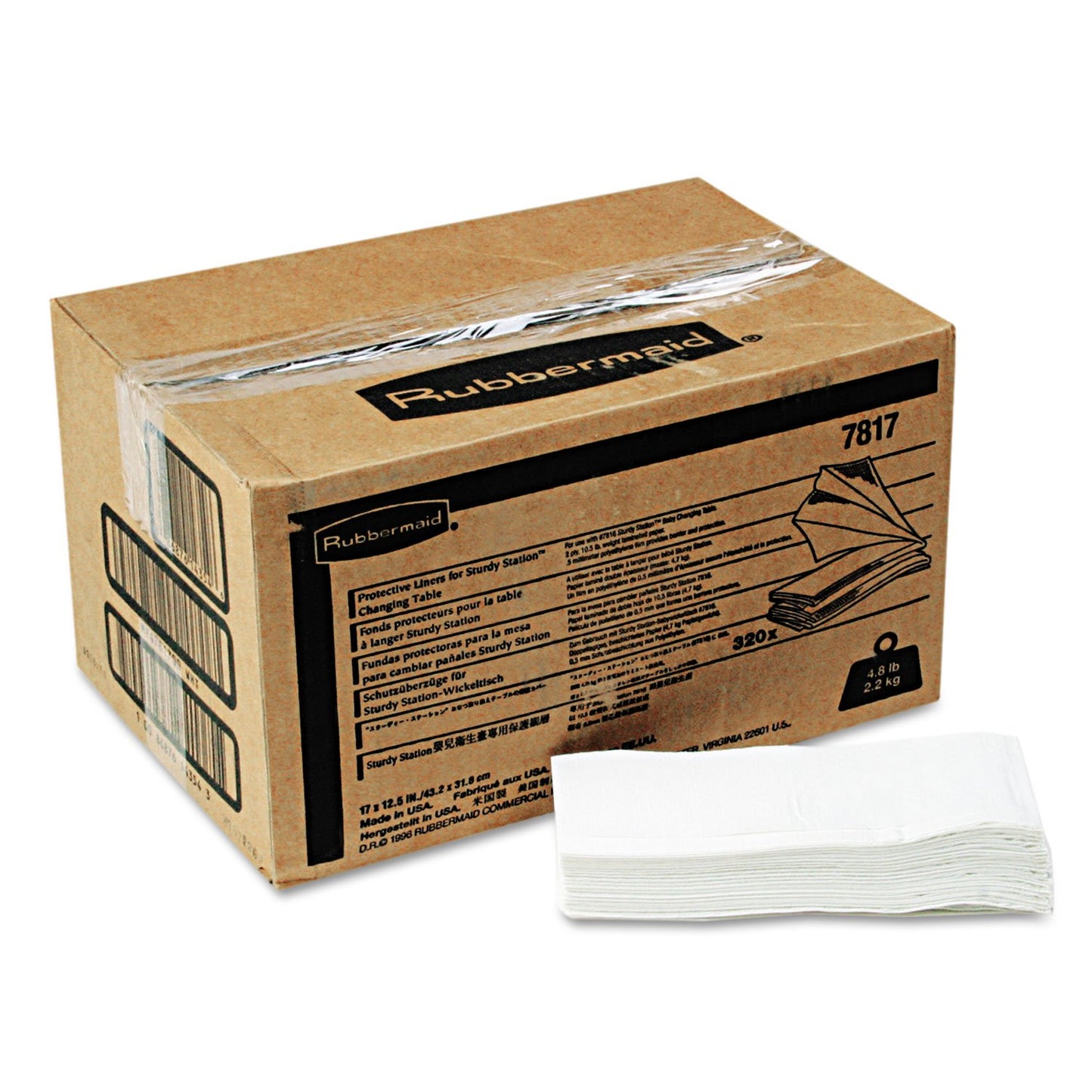 Rubbermaid Paper Changing Station Liners, White (Fg781788Wht)
