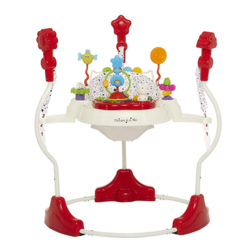 Dream On Me Zany 2-in-1 Baby Activity Center and Bouncer in White and Black Print, Sturdy and Strong Frame, 3 Height Positions, 