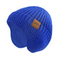 Poximi Baby Boy Winter Hat Toddler Warm Beanie Girl Knit Hats With Earflap Kid Cute Earmuffs Blue