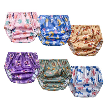 Bisenkid 6 Packs Waterproof Plastic Underwear Covers For Potty Training Good Elastic Plastic Diaper Covers For Potty Training Pa