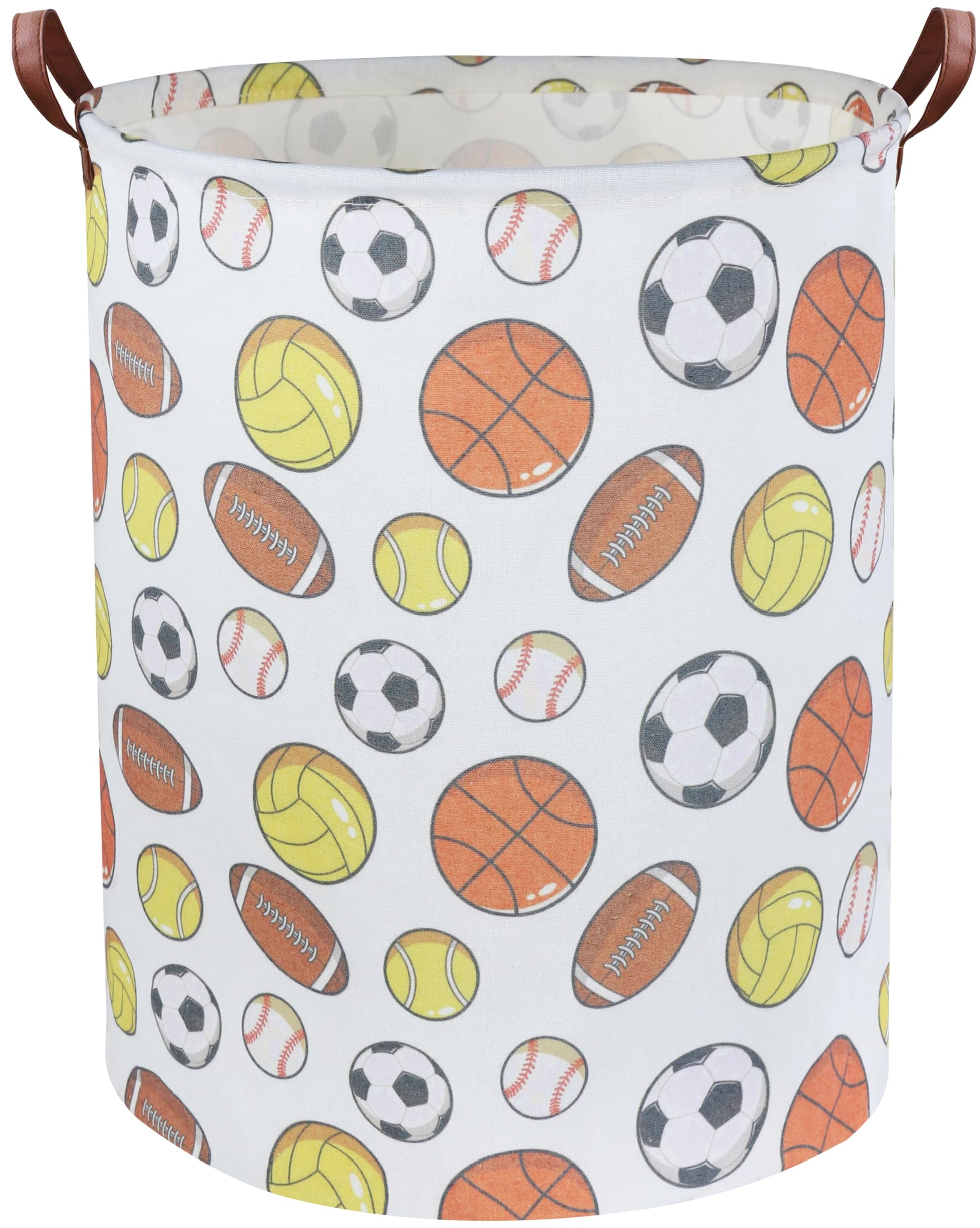 TIBAOLOVER Sports Kids Laundry Basket Basketball Soccer Laundry Hamper Toy Storage Bin Organizer Baby Hamper for Boys Room Decor