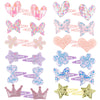 obeoby 24 Pack Toddler Hair Clips for Girls, Star Heart Butterfly Shaped Hair Barrettes Metal Snap Hair Clips Hair Accessories f