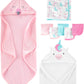 Simple Joys By Carters Baby Girls 8-Piece Towel And Washcloth Set, Pink Flamingowhite Unicorn, One Size