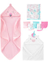 Simple Joys By Carters Baby Girls 8-Piece Towel And Washcloth Set, Pink Flamingowhite Unicorn, One Size