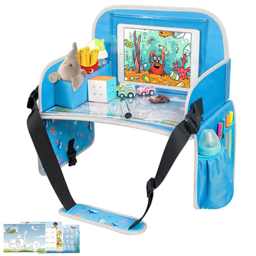 Menzoke Kids Travel Tray, Car Seat Tray For Kids Travel, Toddler Essentials Girls With Tablet Holder, Road Trip Essentials With