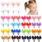 40Pcs Snap Baby Hair Bows Clips For Girls Grosgrain Ribbon Fully Wapped 2 Inch Infant Hair Barrettes Accessories For Baby Girls