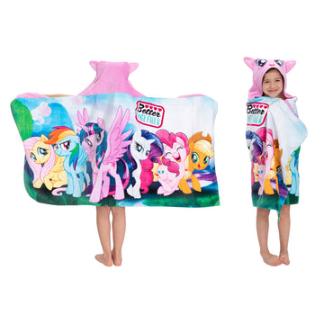 My Little Pony Bath/Pool/Beach Soft Cotton Terry Hooded Towel Wrap, 24 In X 50 In, By Franco Kids