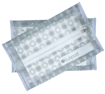 Butipods Slim Wet Wipe Case Travel Clutch Pouch Holder 2-Pack | Reusable Refillable Portable Baby Wipes Dispenser Container | Wi