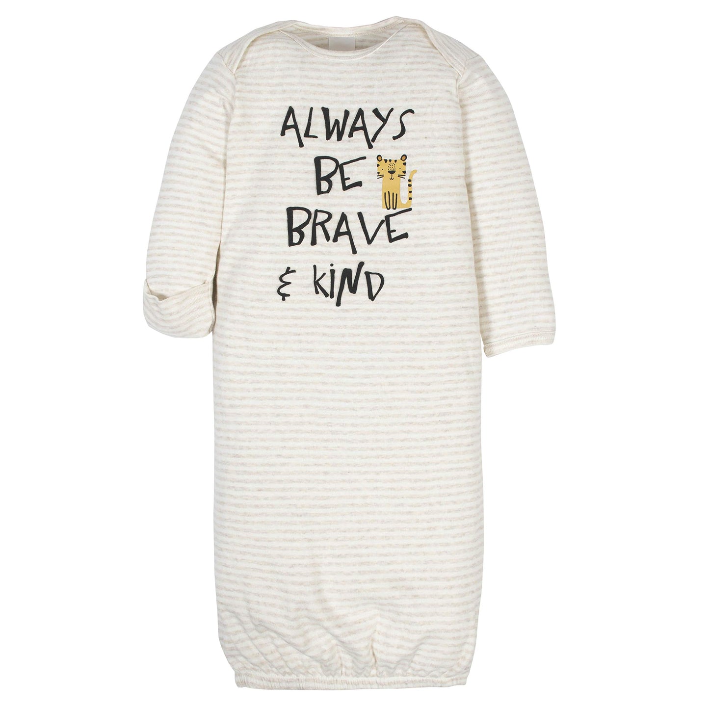 Gerber Unisex Baby Boy And Girls 4-Pack Sleeper Gown Tiger Grey 0-6 Months