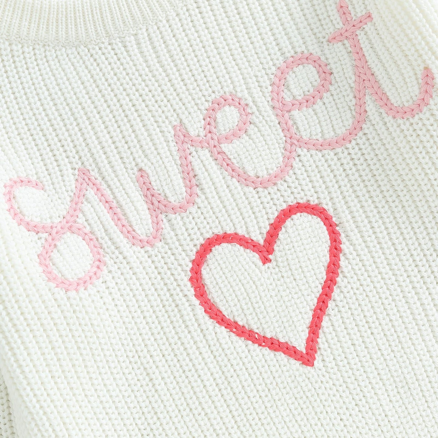 Baby Girl Valentines Day Outfit Love Heart Sweet Long Sleeve Sweater Tshirt Crewneck Tops Fall Winter Clothes (G-White, 6-12 Mon