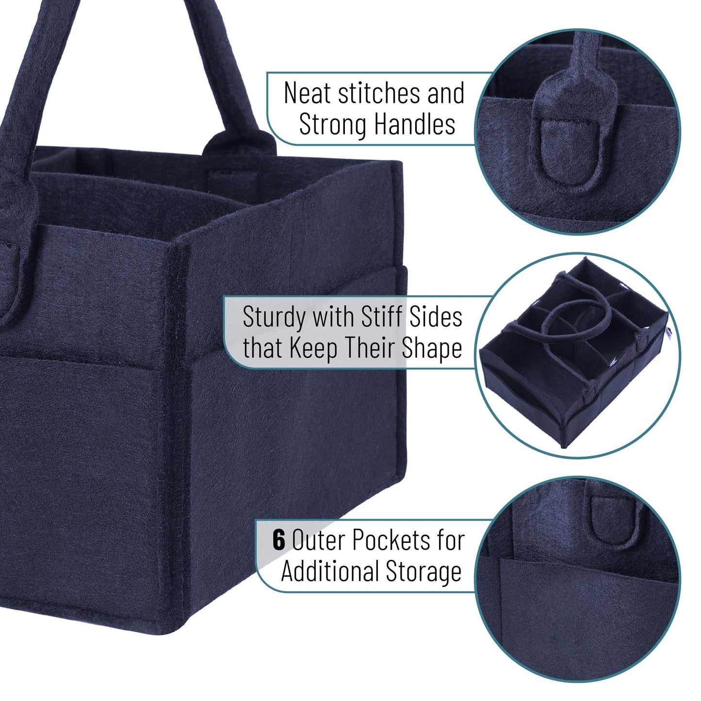 Mr. Pen- Baby Diaper Caddy Organizer, Navy Blue, Diaper Organizer, Car Diaper Caddy, Baby Caddy Organizer, Portable Diaper Caddy