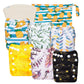 babygoal Newborn Cloth Diapers Pack of 13 for 5-12lbs Preemie Boy, Cloth Diaper Covers 6 Pack with 6pcs Inserts and Wet Bag, Reu