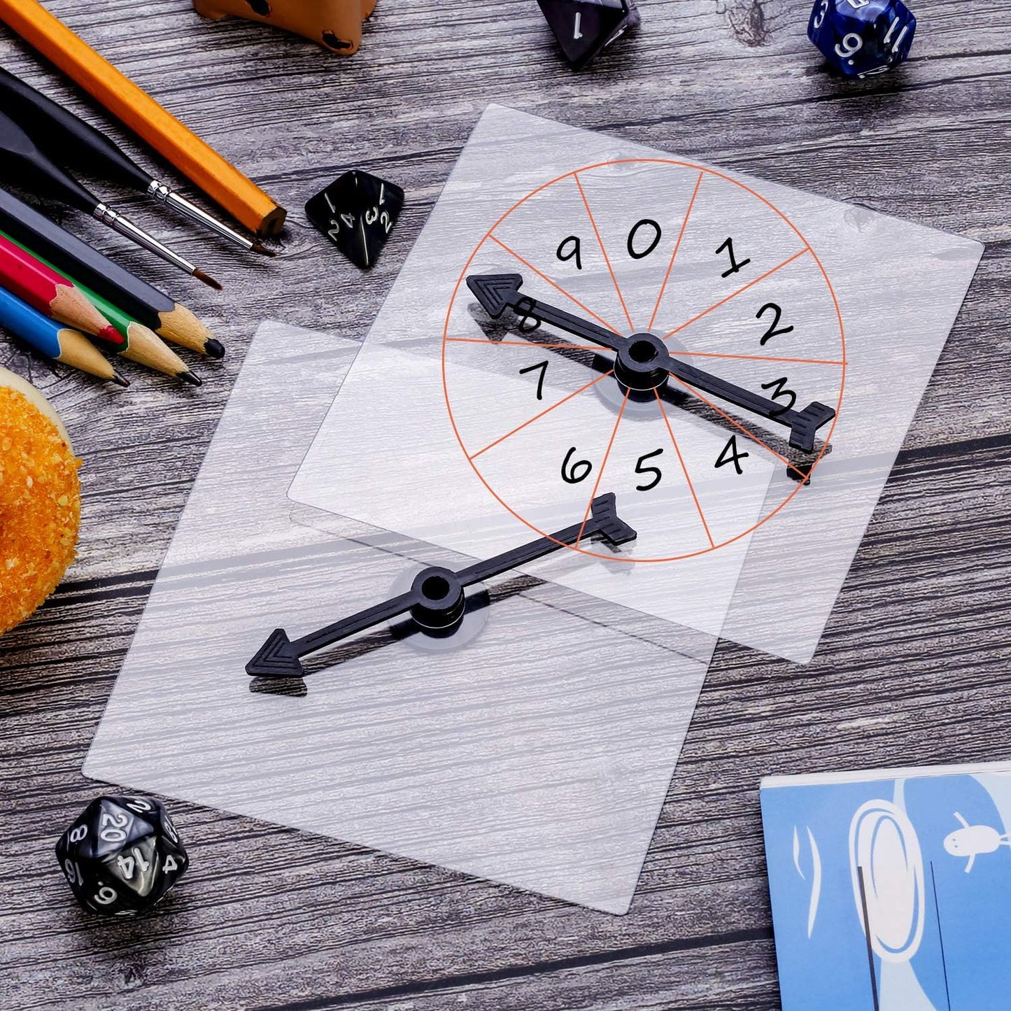 Gejoy 10 Pack Transparent Spinners Clear Spinners Dry Erase Math Game Spinner with Rotating Arrow for Classroom