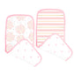 Swaddledesigns Cotton Muslin Baby Burpies, Set Of 2 Cotton Burp Cloths, Pink Heavenly Floral Shimmer