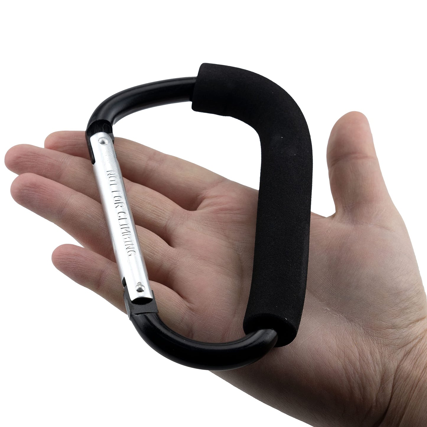 2 Pack Large Stroller Hooks Grocery Bag Carrier Helper Holder Handles Carabiner Stroller Organizer Multipurpose Snap Hook Clips