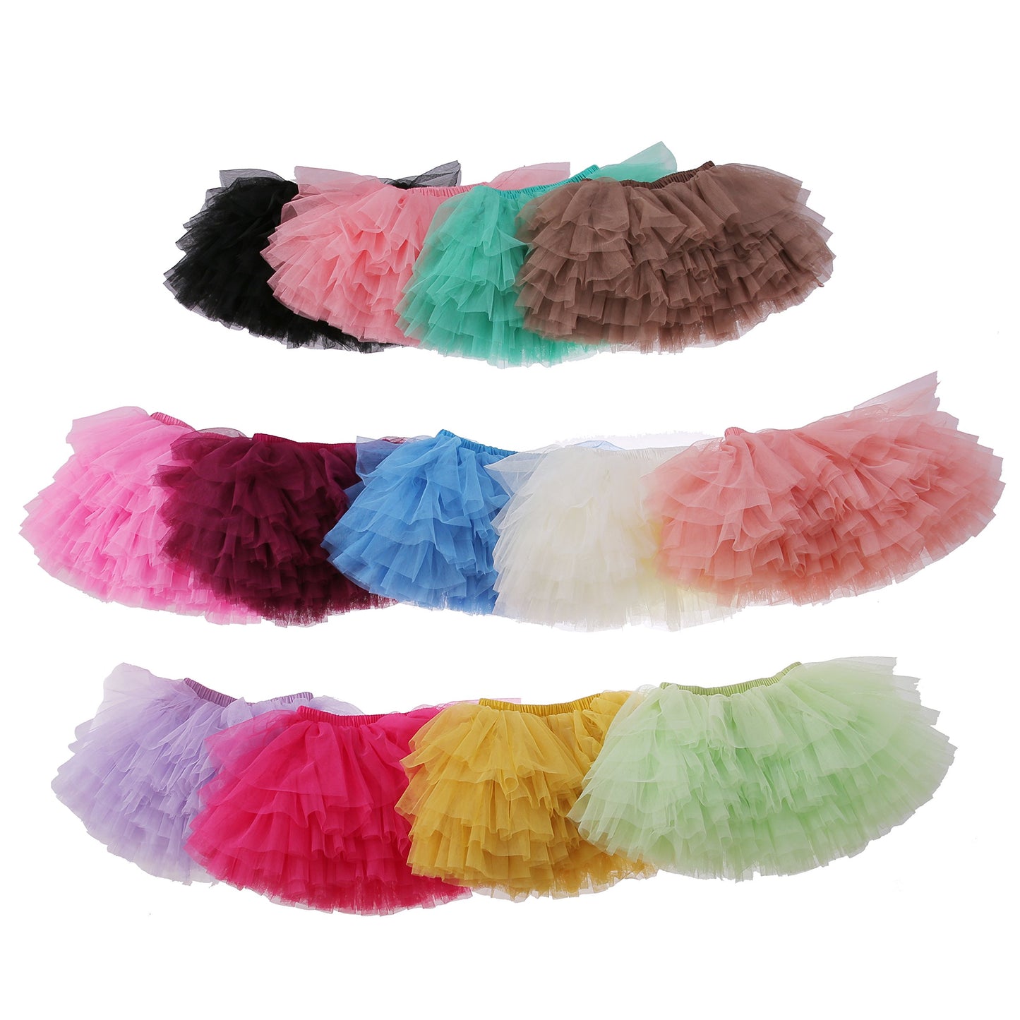 Elamccor Baby Girls' Tutu Skirt Toddler 6 Layered Tulle Tutus 1-8T Pink