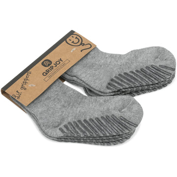 Gripjoy Toddler Socks With Grippers - Non Slip Socks For Kids - Toddler Grip Socks - 2T-4T - Grey - 4 Pairs