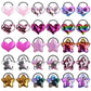 Insowni 30 Pack/15 Pairs Glitter Sequin Heart Star Hair Ties Scrunchies Elastics Pigtail Ponytail Holders Hair Bows Rubber Bands
