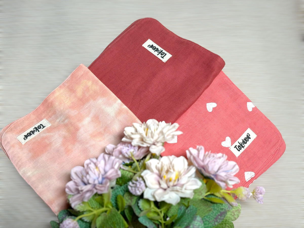 Tokabear 100% Cotton Reusable Baby Wipes/Washcloth (Set of 3) (Peachy Lullaby Collection)