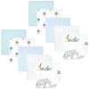 Hudson Baby Unisex Baby Flannel Cotton Washcloths 10-Pack, Boy Safari World, One Size