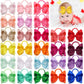 Xansema 2Pcs 6 Inches Ribbon Baby Girls Headbands Infant Elastic Hairbands Large Cheer Bow Hair Band Accessories For Child Toddl