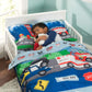 Everyday Kids 4 Piece Toddler Bedding Set -Fire And Police Rescue- Includes Comforter, Flat Sheet, Fitted Sheet And Reversible P