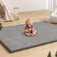 Floisdace Baby Play Mat for Floor, 1.3 Thick Memory Foam Tummy Time Mat - Super Soft Coral Velvet Nursery Rug with Non-Slip Ba