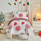 Christmas Toddler Bedding Set for Boys Girls Red White Sock Colorful Holiday 4PC Toddler Bed Set  Cute Toddler White Bed in a B