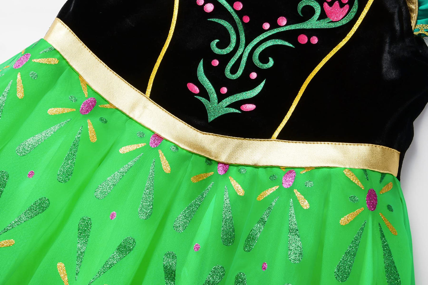 Reliparty Girls Princess Costume Dress Up Green, With Accessories,100