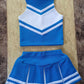 Total 2550 Little Girls' Cheerleader Cheerleading Outfit Uniform Costume Cosplay Halloween Medium Blue/White (L / 8-10)