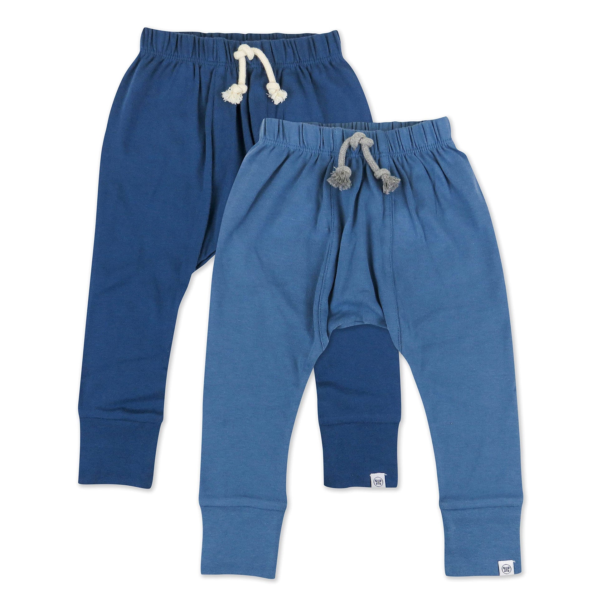 Honestbaby Multipack Honest Pants Joggers Pull On 100% Organic Cotton For Infant Baby And Toddler, Boys, Girls, Unisex, Ombre Bl