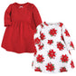 Hudson Baby Girls' Cotton Dresses, Poinsettia Dot, 18-24 Months
