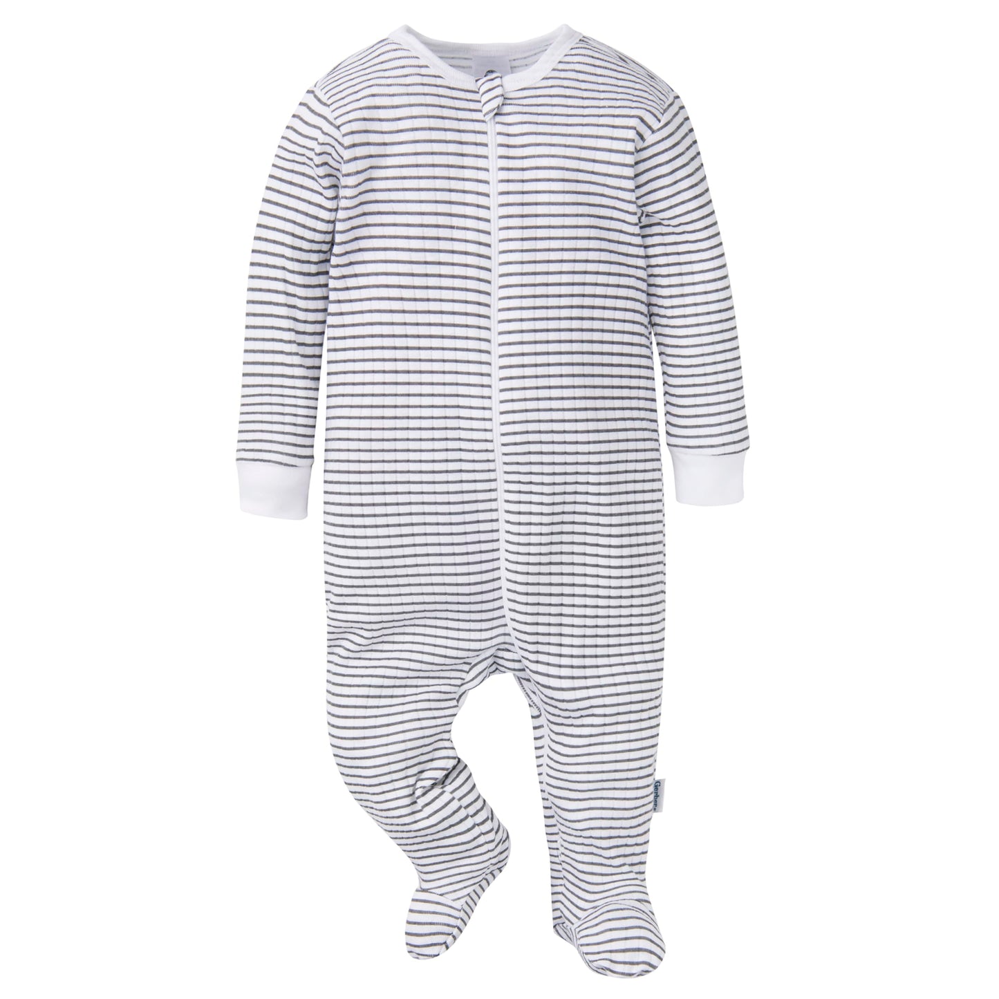 Gerber Baby Unisex 2-Pack 2-Way Zip Textured Sleep 'N Play, French Breakfast, 0-3 Months