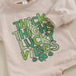 Newborn Baby Boy Girl St.Patrick'S Day Outfit Thick Thighs Lucky Vibes Print Bubble Sleeve Romper Oversized Sweatshirt (Beige, 6