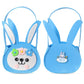 Silifine 12 Pcs Felt Easter Bunny Basket Bag With Name Stickers Set 8' Easter Egg Hunt Bags Bulk For Kids Gift Baskets Rabbit T