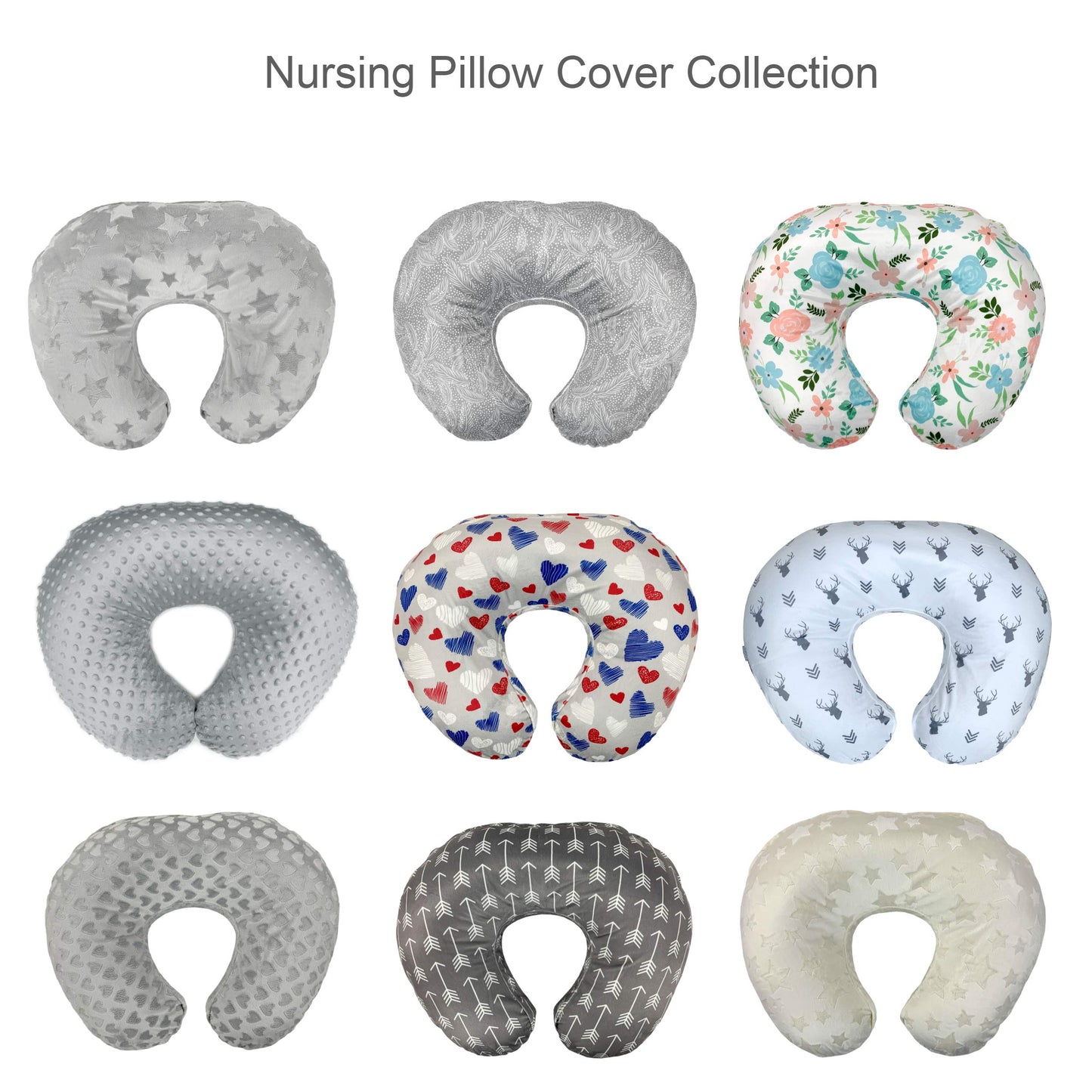 Artebona Kiddyklouds Nursing Pillow Slipcover - Breastfeeding Pillow Cover. Minky Fabric (Pink)