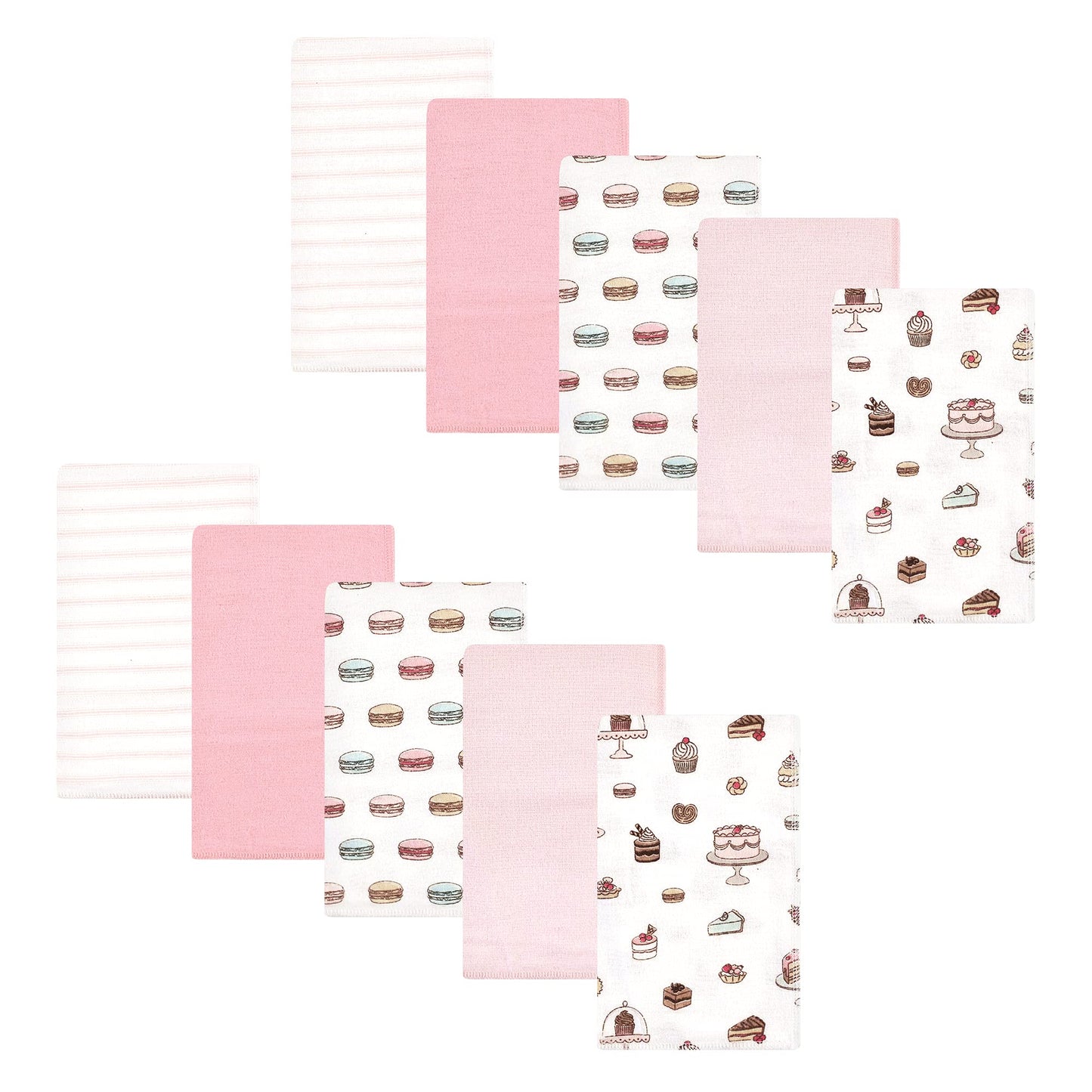 Hudson Baby Unisex Baby Cotton Flannel Burp Cloths, Sweet Bakery, One Size