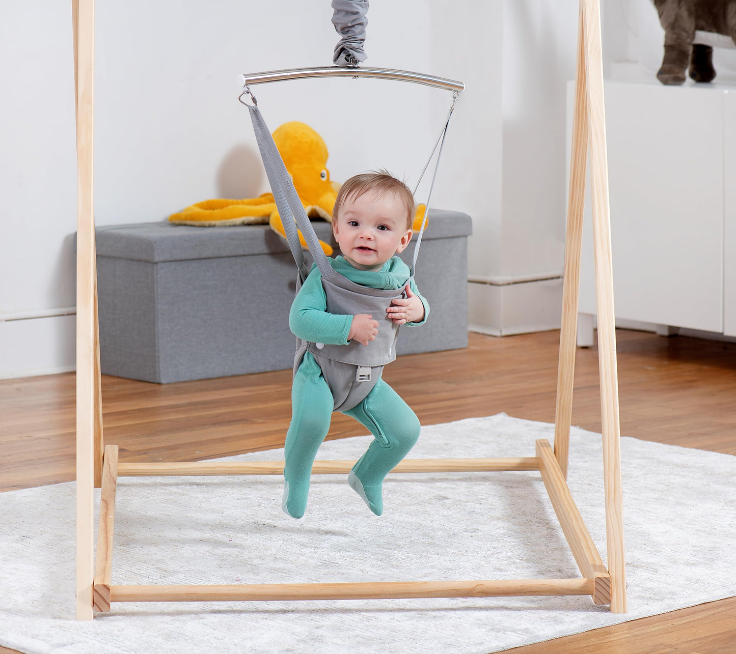 Avenlur Tulip Baby Bouncer - Foldable Baby Jumper With Stand - Self Standing Baby Bouncer And Swing Set For Children 6 Months To