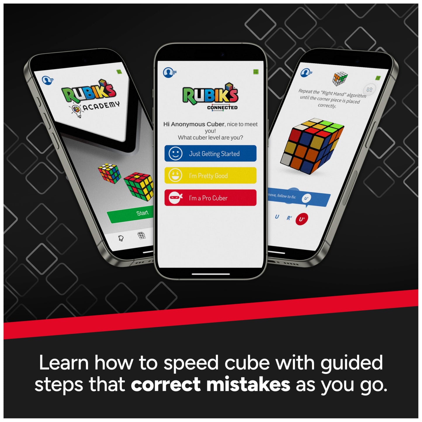 Rubiks Cube, The Original Rubiks Cube ConnectedX, Bluetooth-Enabled 3x3 Speed Cube with Guided Learning App for Beginners, Brai