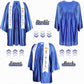 Foaincore 2025 Year Preschool And Kindergarten Graduation Gown Cap Tassel Set With 2025/2025 Charm Printed Stole Grad Gift(Blue,