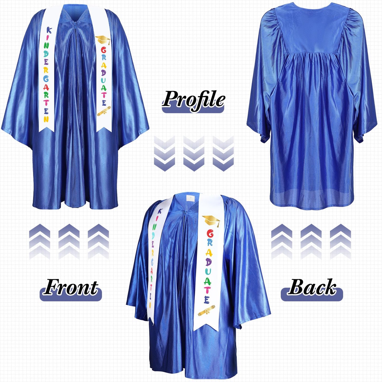 Foaincore 2025 Year Preschool And Kindergarten Graduation Gown Cap Tassel Set With 2025/2025 Charm Printed Stole Grad Gift(Blue,