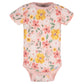 Gerber Baby Girls 5-Pack Short Sleeve Variety Onesies Bodysuits Golden Floral 12 Months