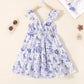 Younger Tree Toddler Baby Girl Dress Summer Outfits Floral Flutter Sleeve Smocked Dress Kids Causal Boho Dresses Clothes (12-18